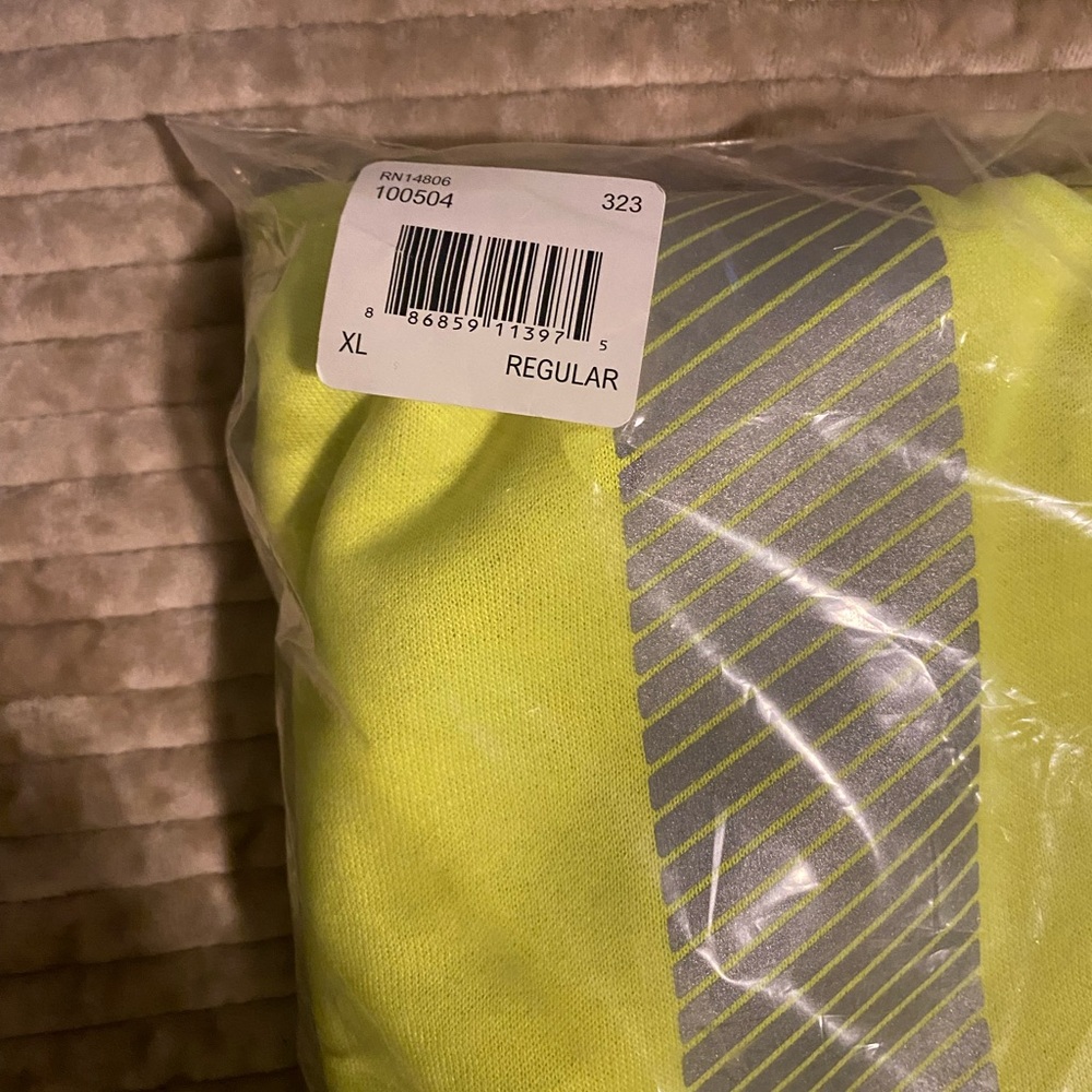 Carhartt Brite Lime Men's HiVis Thermal-Lined Full Zip Sweatshirt Size XL - Picture 3 of 5